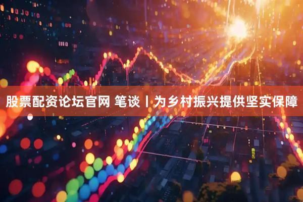 股票配资论坛官网 笔谈丨为乡村振兴提供坚实保障